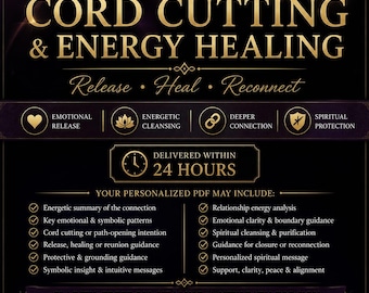 Personalized Cord Cutting Reading PDF | Spiritual Energy Release, Relationship Healing, Reunion Guidance & Made-to-Order Digital Reading