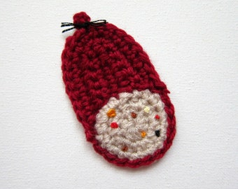 1pc 3.5" SALAMI Crochet Applique