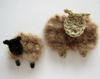 1pc Honey FUZZY SHEEP Crochet Applique