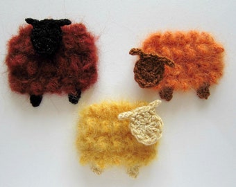 1pc 3" AUTUMN SHEEP Crochet Applique