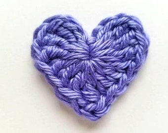 1pc 2" PURPLE HEART Crochet Applique