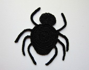 1pc 6" BLACK SPIDER Crochet Applique