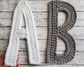 1pc 8" GIANT ALPHABET Crochet Applique, Large Letter, Giant Font, Crochet Monogram