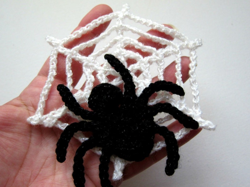 2pcs SPIDER n' WEB Crochet Applique Solid Color Etsy