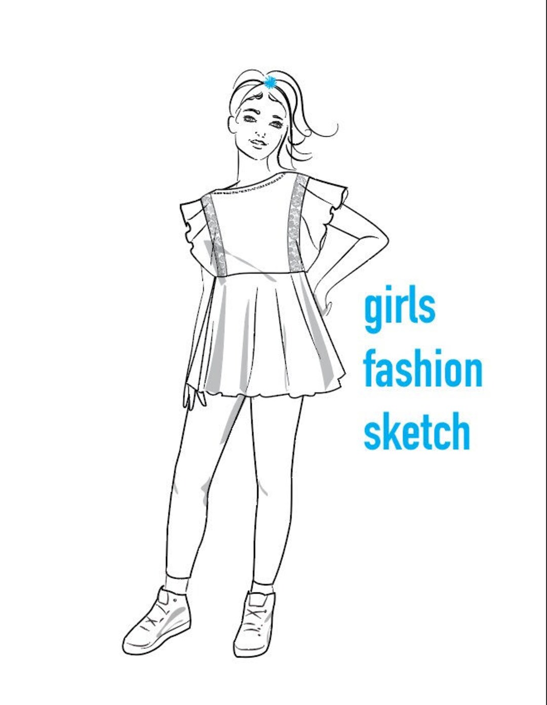 Fashion Sketch Book for Teens: Fashion figure template sketchbook with 170  + female croquis for fashion sketch design | Additional blank pages for