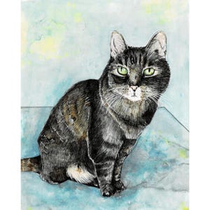 Custom Watercolor & Ink Pet Portrait – 8x10