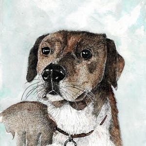 Custom Watercolor & Ink Pet Portrait – Large 11x14