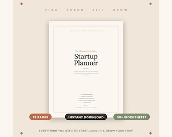 Planejador Definitivo para Vendedores do Etsy | Guia de Lançamento e Planejamento para Pequenas Empresas (Imprimível)