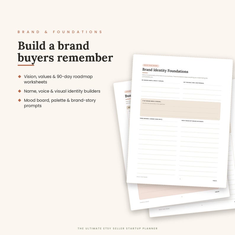 Ultimate Etsy Seller Planner | Printable Small Business Startup Workbook & Launch Guide image 3