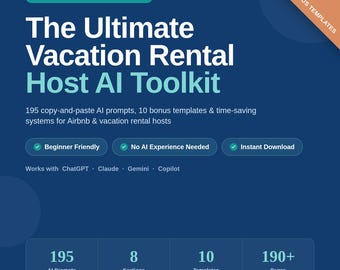 Airbnb Host Toolkit | Vacation Rental Guide, Editable Templates & AI Workflows for Hosts