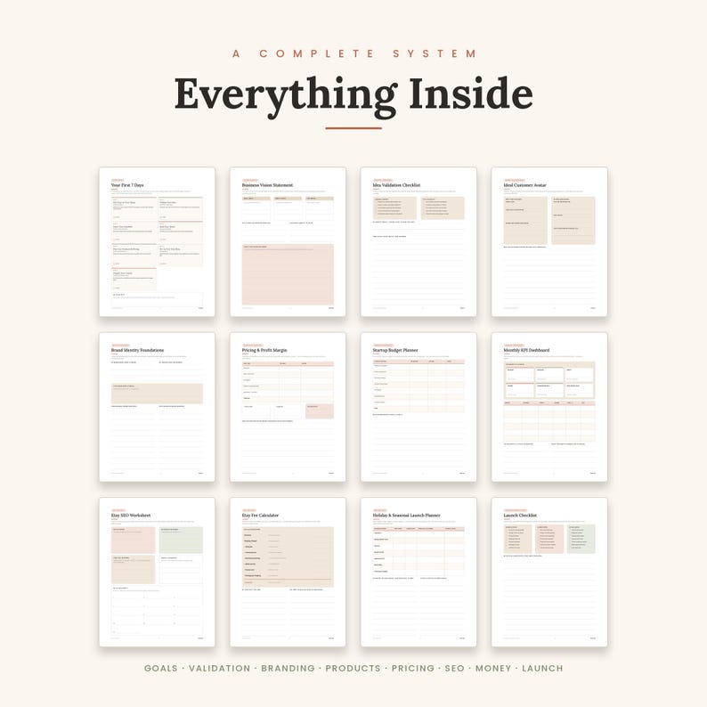 Ultimate Etsy Seller Planner | Printable Small Business Startup Workbook & Launch Guide image 2