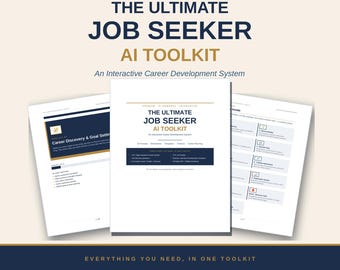 AI Job Search Toolkit, Resume & Interview Prep Workbook, Career Planning, Printable Digital Download