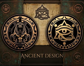 Plantilla de medallón vectorial SVG/listo para láser del Ojo de Horus del Antiguo Egipto (descarga digital)