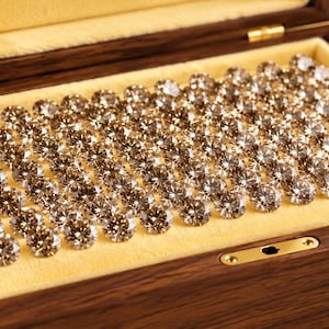 50 st champagnefärgade runda slipade VVS1 klarhet (3 MM) labgrow moissanit diamanter i närstridsstorlek ädelsten för smycken, gåvor