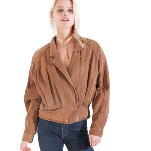 VINTAGE Suede Jacket Circa 80s 90s PERFECTION 70s Vibe Brown Tan