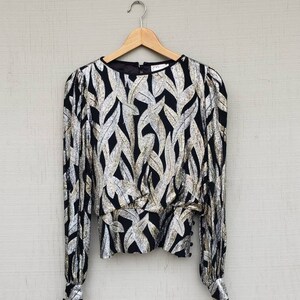 80s Pink Sequin Top - 100% Silk Retro disco eighties going out blouse