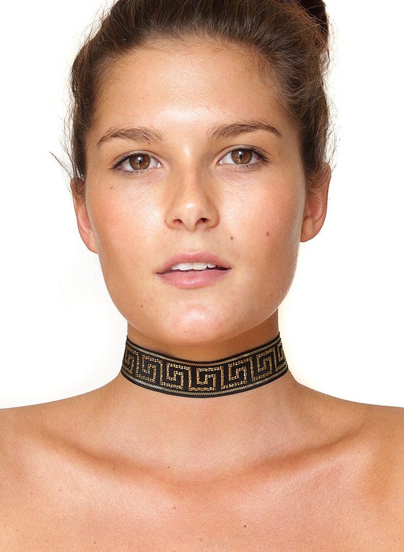 Aztec Versace style Choker Necklace With Adjustable back one Etsy