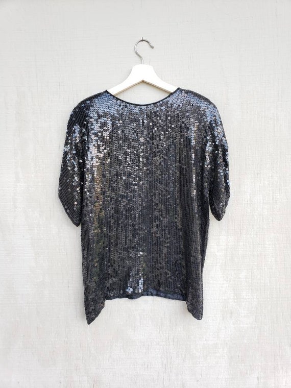 80s Red Sequin Blouse 12 14 main image 1