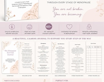 Il diario di sopravvivenza in menopausa: un PDF stampabile di oltre 60 pagine/monitor dei sintomi della perimenopausa e della menopausa.