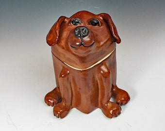OOAK Handmade Labrador Jar