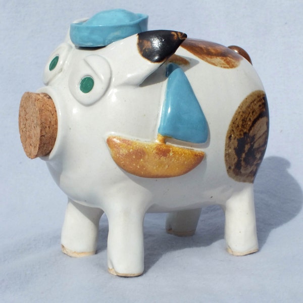 Sailor Piggy Bank, Handmade OOAK Art