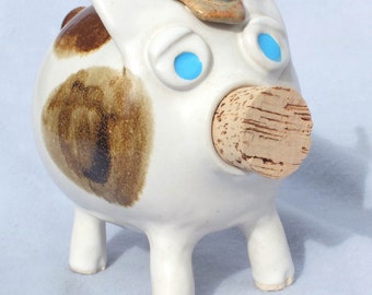 Piggy Bank with Cowboy Hats, Handmade OOAK Art