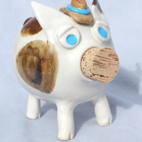 Piggy Bank with Cowboy Hats, Handmade OOAK Art