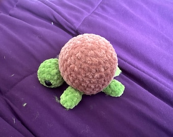 Crocheted Tortoise Plush Toy – Small Amigurumi Animal (Under 3 Inches)