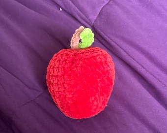 Plush Red Apple Decoration (4.5 inches tall)