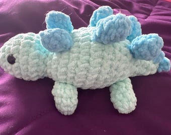 Crocheted Stegosaurus Plush Toy: Polar Variant Dinosaur Stuffed Animal