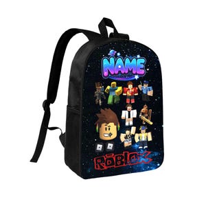 Personalized Block Gamer Backpack, Custom Name Galaxy School Bag, Gaming Avatar Laptop Backpack, Kids Birthday and Back to School Gift