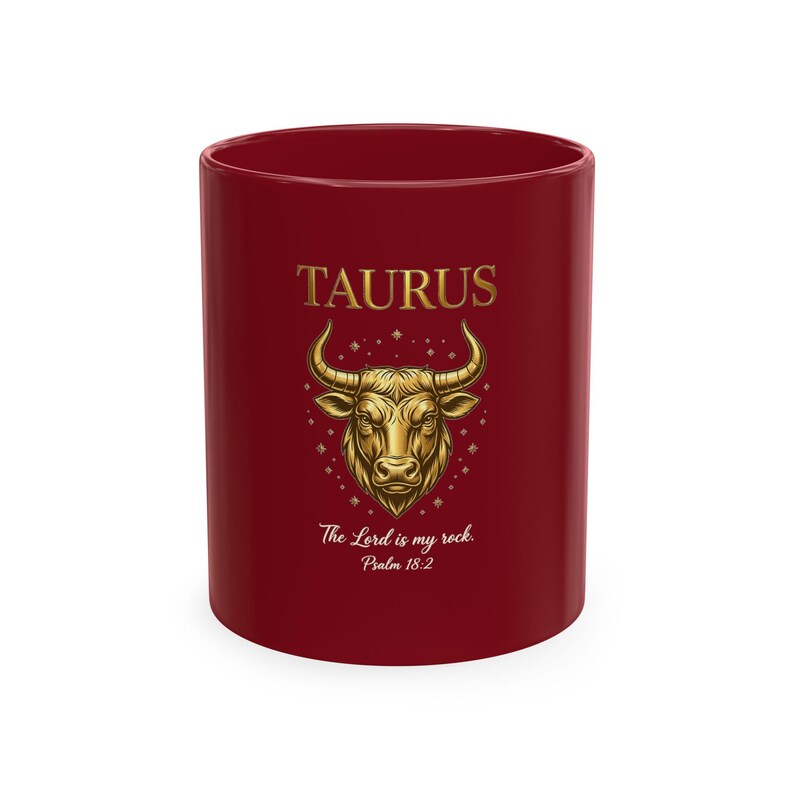 Taurus Bull Mug - Personalized Burgundy - Etsy