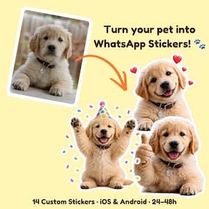 Custom WhatsApp Sticker Pack for Your Pet | Personalized Pet Stickers | Dog Lover Gift | iOS & Android | Digital Download