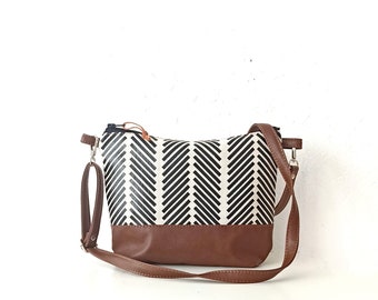 striped crossbody purse