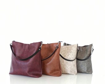 Sac hobo, sac hobo en cuir végétalien, sac de tous les jours, sac à bandoulière, sac à main pour femme, sac à main bandoulière, décontracté, minimaliste,