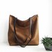 Cognac Tote Bag, Large tote bag, Distressed,  Rustic Look, Casual tote, Eco vegan leather, Shopper, Handbag, Shoulder bag, leather tote