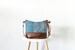 Crossbody vegan leather bag, Crossbody purse, Geometric print, Teal blue, Everyday Purse, Cross body bag, Canvas and leather bag