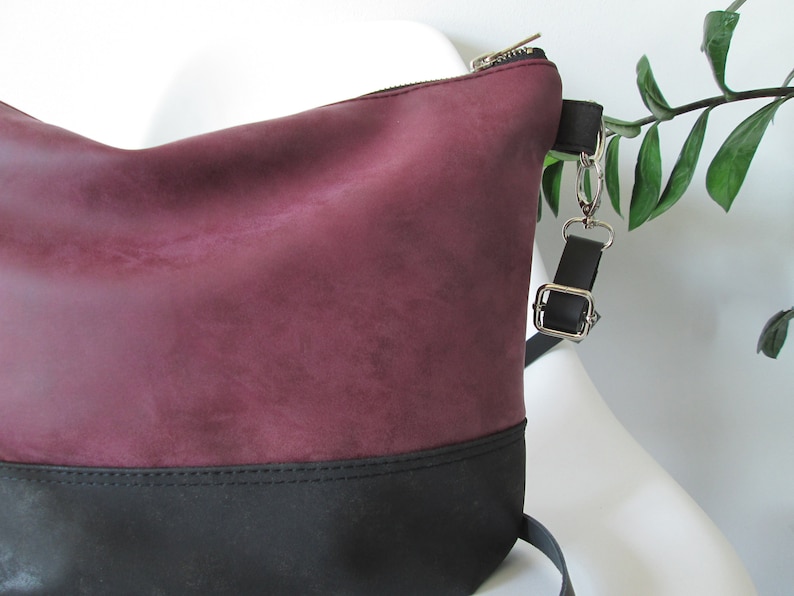 plum leather crossbody bag