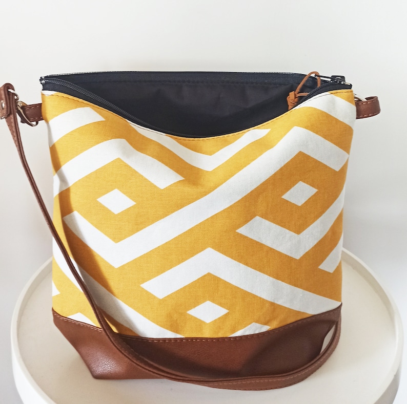Mustard Yellow Geometric Crossbody Bag Crossbody Purse Etsy