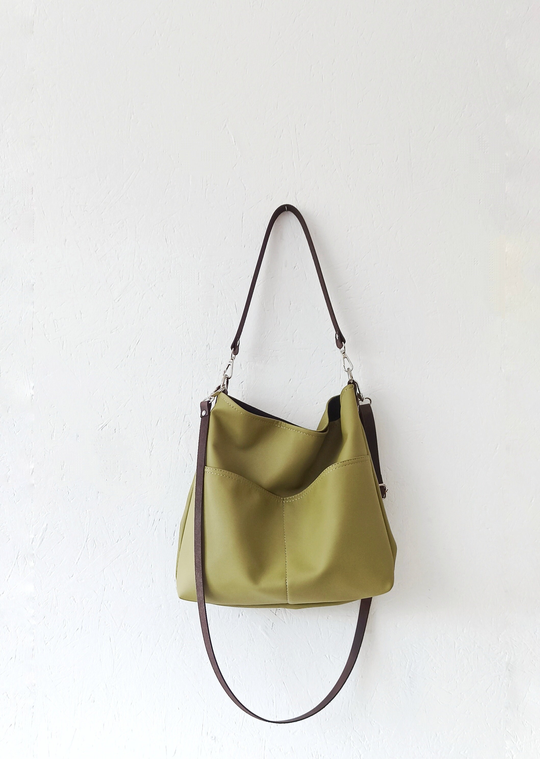 Genuine Leather Woven Hobo‎ Shoulder Bag Mustard Yellow Made in India Mustard Yellow  main image 4
