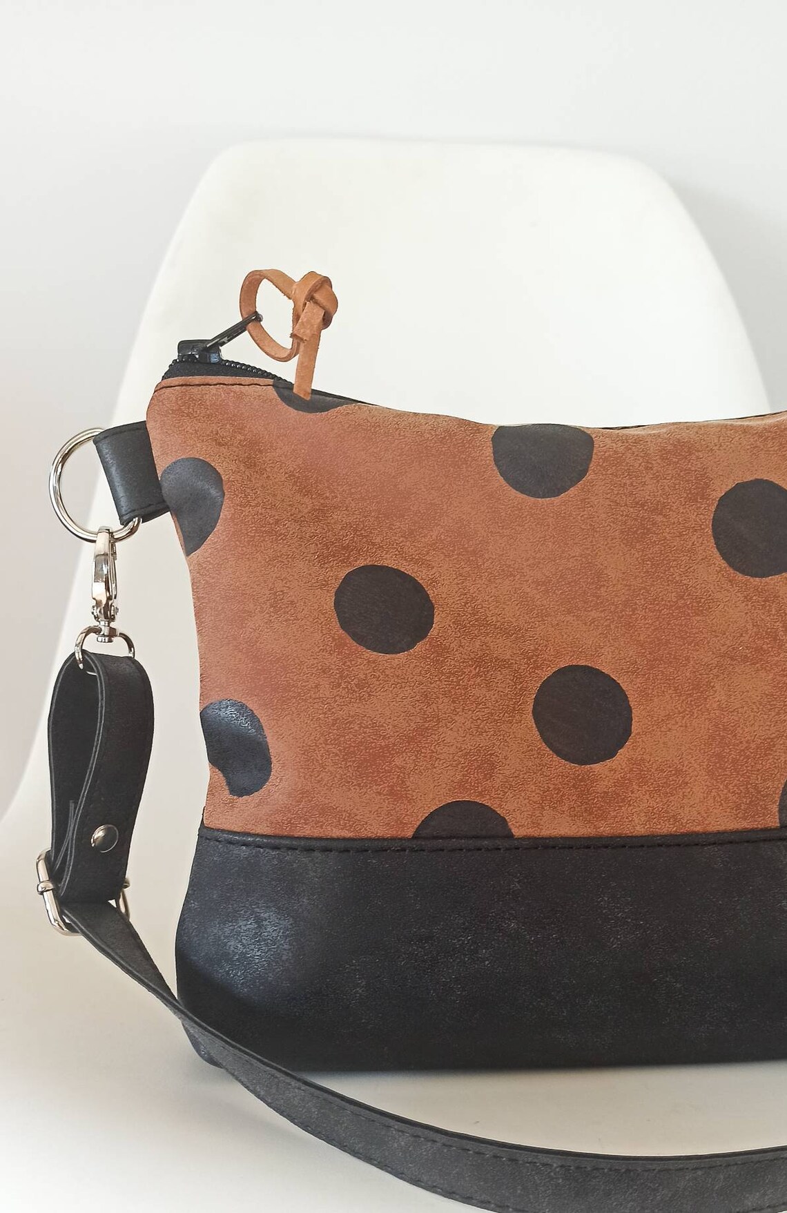 Watermelon Piece Polka Dot Blue Pattern Print Crossbody Bags