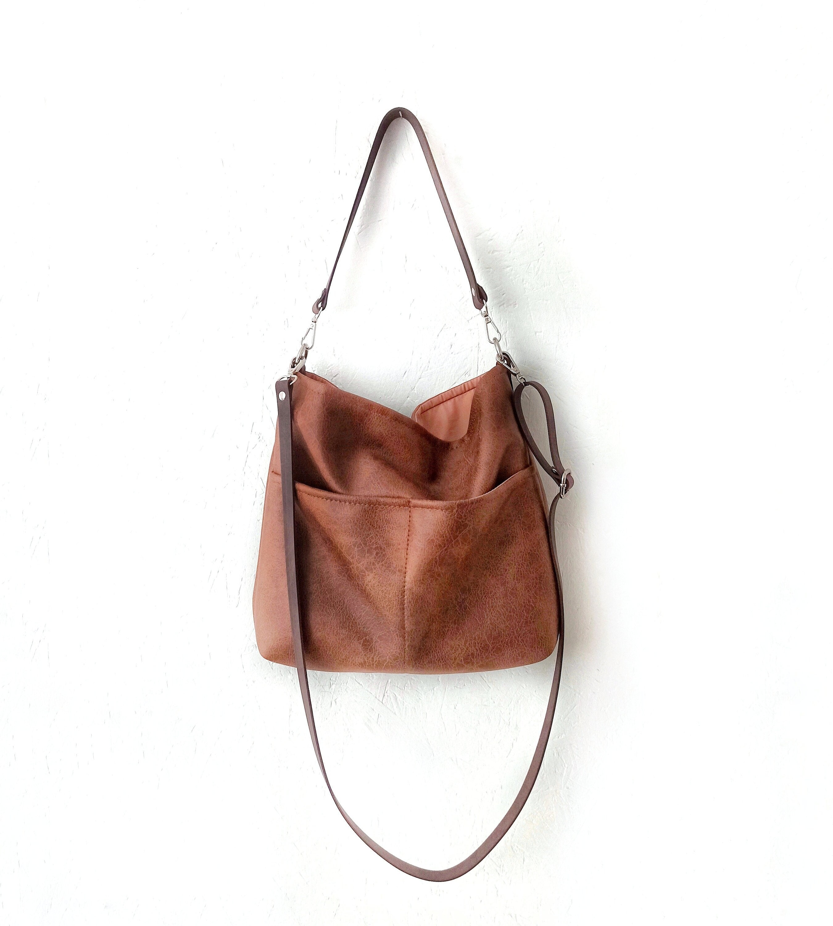 Vegan Handbag Designer, Handmade Faux Leather Purse | Mayko Bags DistressedBrown