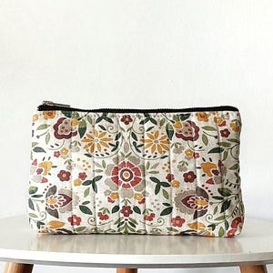 Bolsa de cosméticos, Bolsa de maquiagem, Bolsa de higiene pessoal resistente à água, Bolsa de cosméticos de viagem, Estampa floral, Bolsa de maquiagem grande, Presente para madrinha de casamento