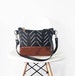Vegan Leather Crossbody purse, Crossbody bag, Geometric print, Casual purse, Boho style, Handbag, Black and brown, Shoulder bag 