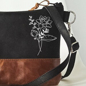 Birth Month Flower Personalized Crossbody Bag, Shoulder Purse, Minimalist Bag, Custom Bag, Gift ...