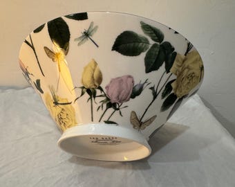 Portmeirion Ted Baker, Rosie Lee, Bone China Centerpiece Bowl - Floral Gold Rim