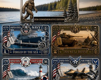 Metalen nummerplaatlijst voor US Army Navy Air Force Coast Guard en Bigfoot Decor auto-accessoire