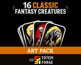 Klassieke fantasiewezen-kunstpakket voor Totem Forge | 16 monsters + herbergier (digitale download)