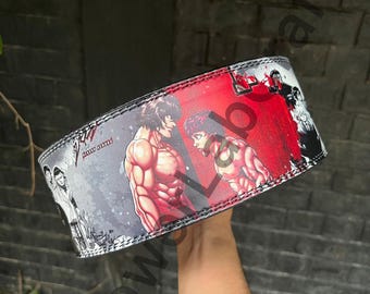 Anime Leather Belt for Men, Japanese Martial Arts Belt, Manga Graphic Waist Belt, Streetwear Gift