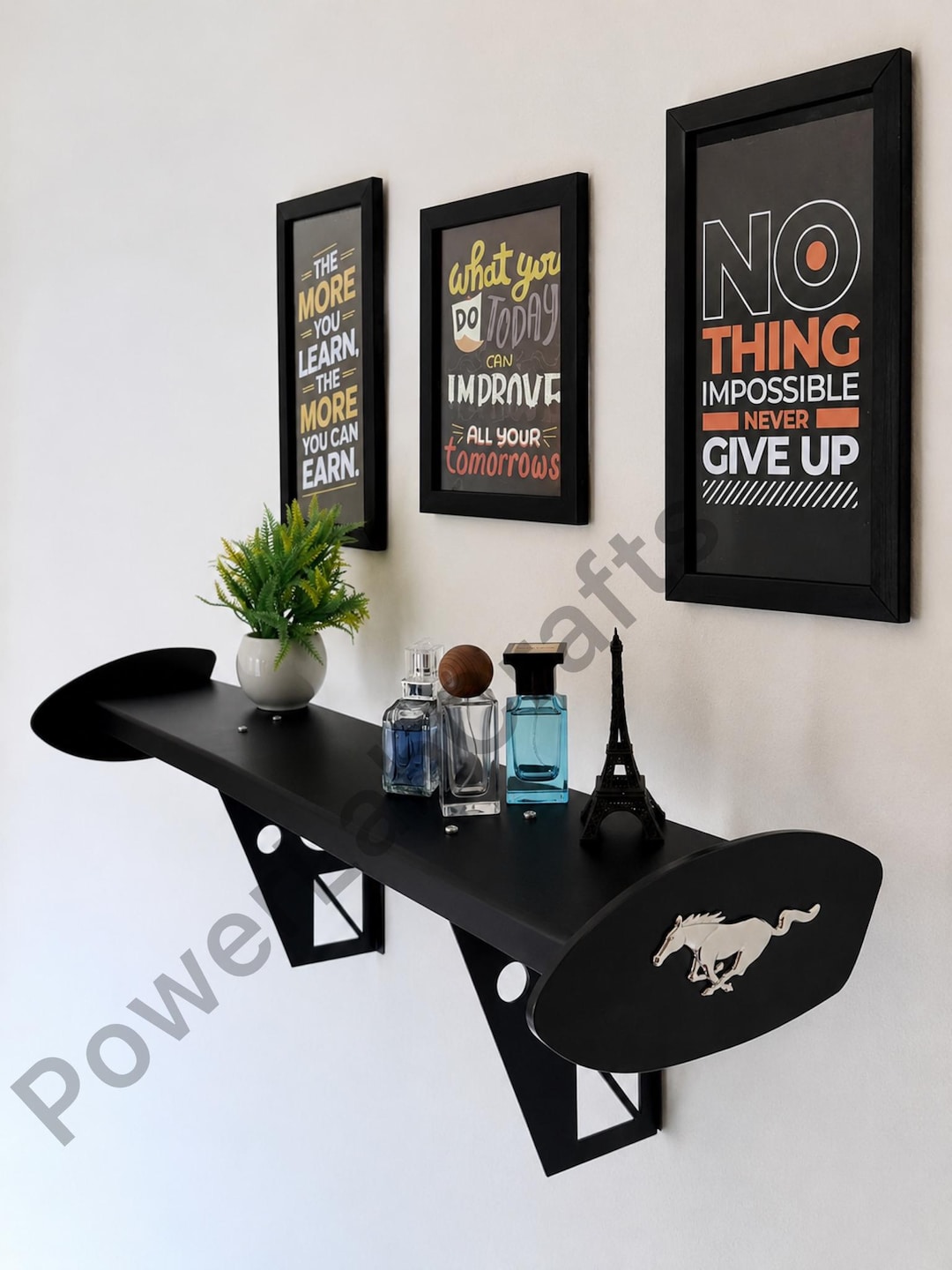 Mustang GT Style Spoiler Shelf – Wall Mounted Race Car Decor